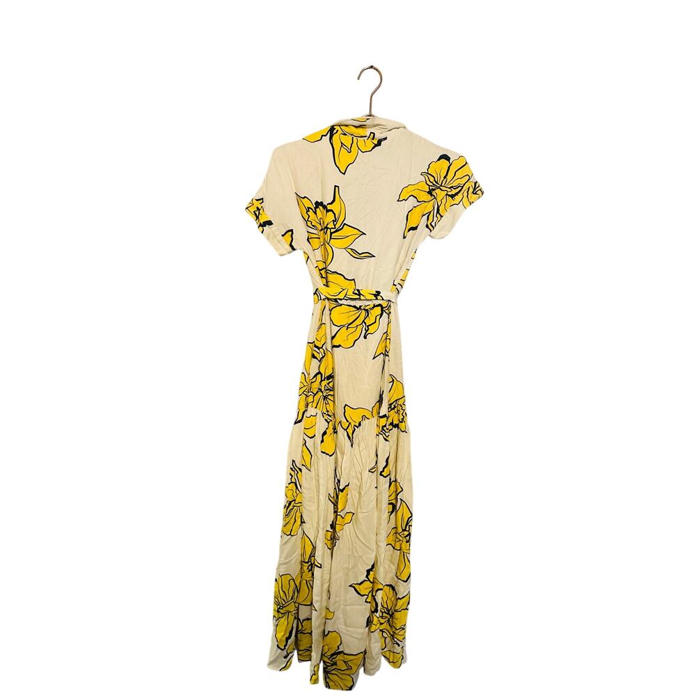 SLATE & WILLOW ANTHROPOLOGY Yellow White Floral Saskia Front Button Dress XS - Picture 5 of 13